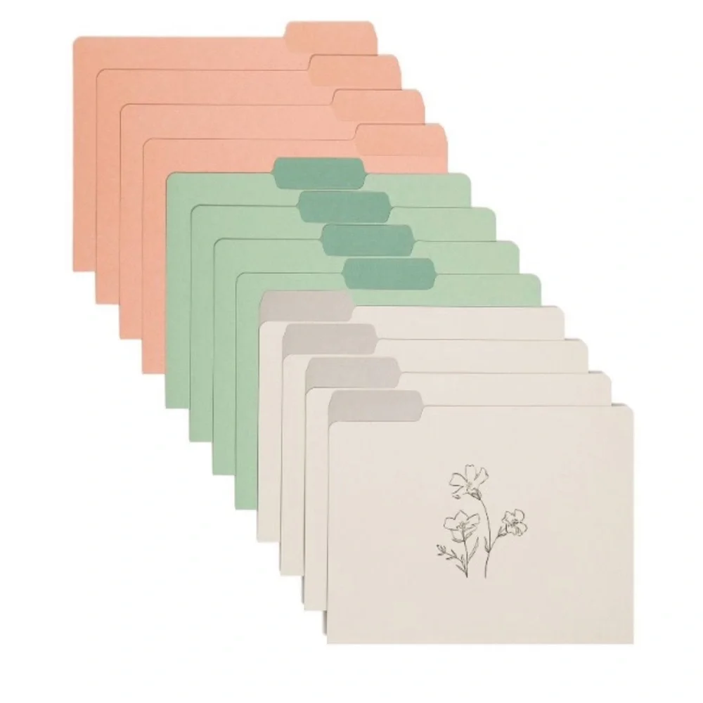 U Brand Floral Design File Folders 12 Count